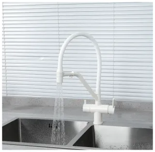 Смесители для кухни Gappo G4398-85 под фильтр с гибким изливом белый